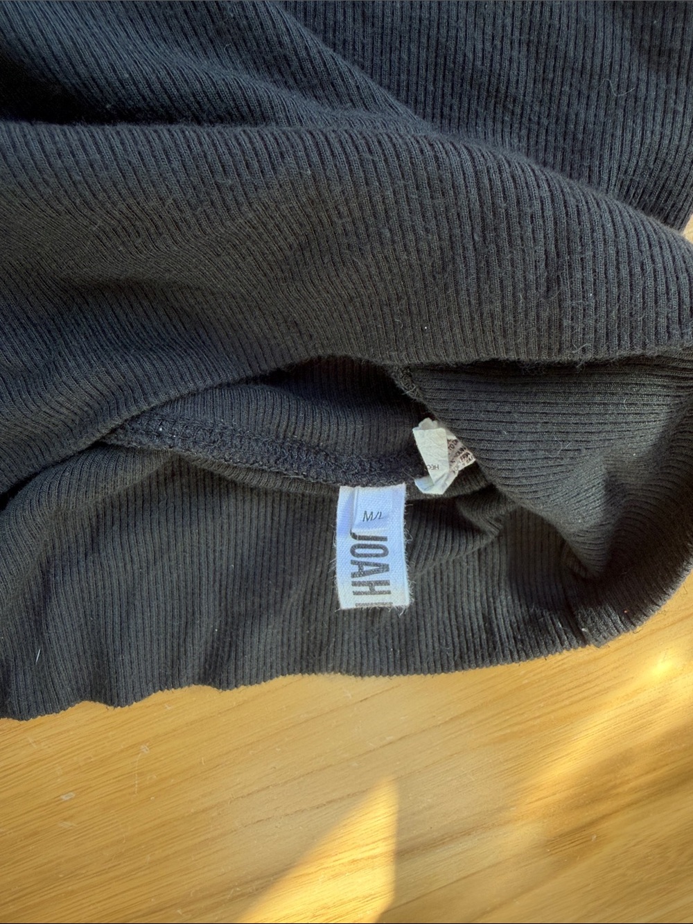 Joah Brown Varsity Tank Bra ribbed soft size Medium in Black - Picture 3 of 4